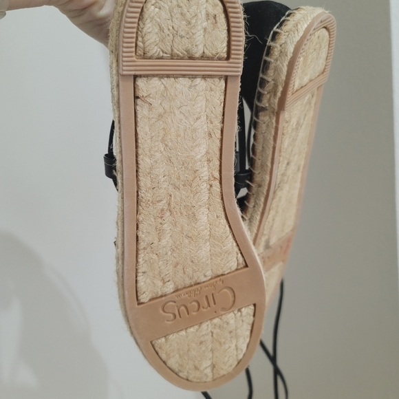 Sam Edelman Circus Lilly black stripe espadrille lace up flats - Picture 11 of 11